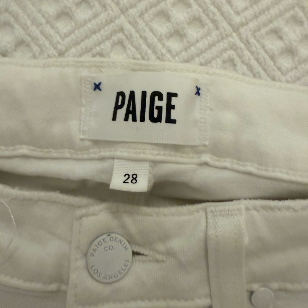 PAIGE Ivory Denim Pants - Picture 5 of 10